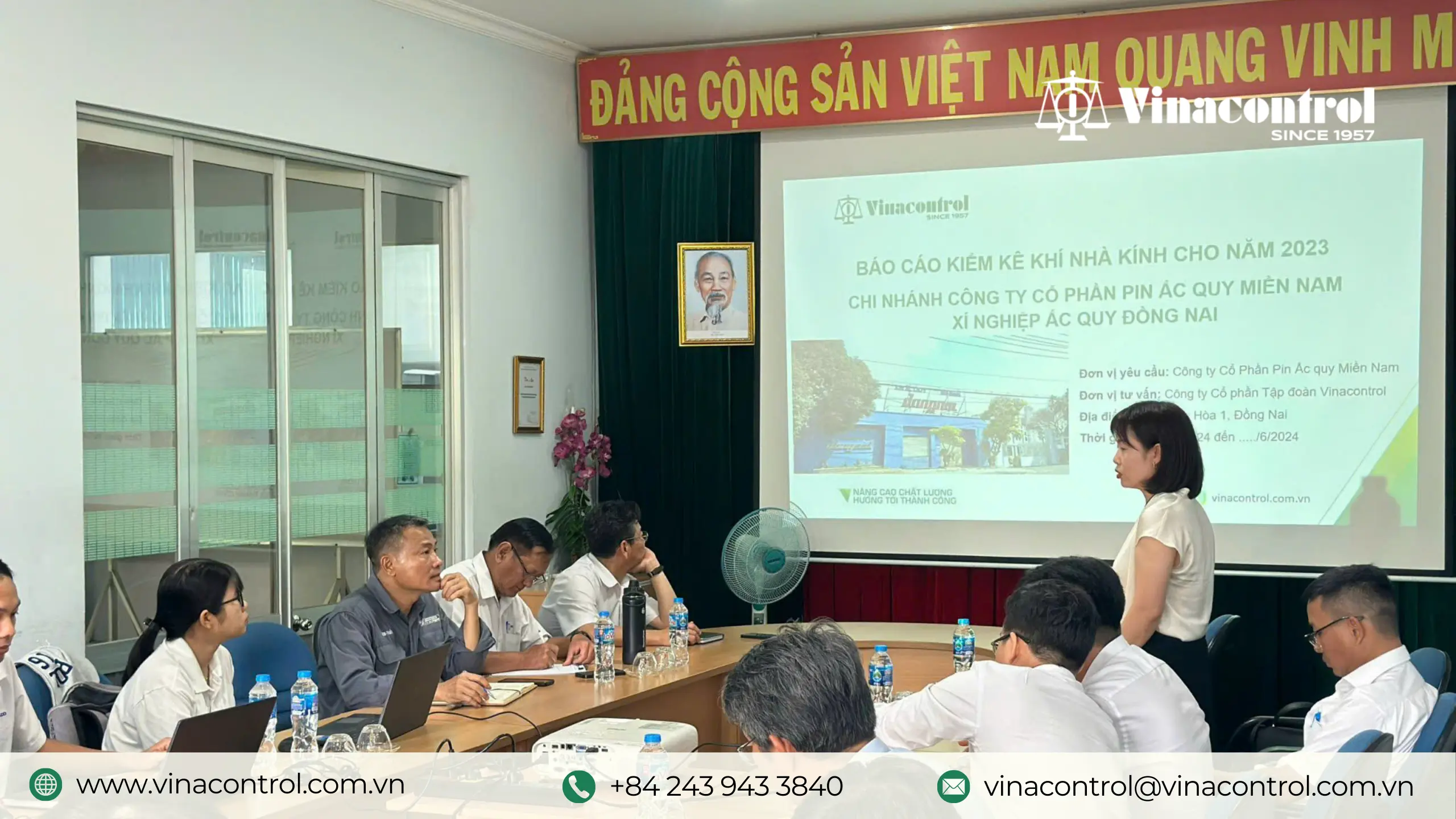 Vinacontrol triển khai kiểm kê khí nhà kính theo ISO 14064-1 và Nghị định 06/2022/QĐ-CP tại Chi nhánh Công ty CP Pin Ắc quy Miền Nam.