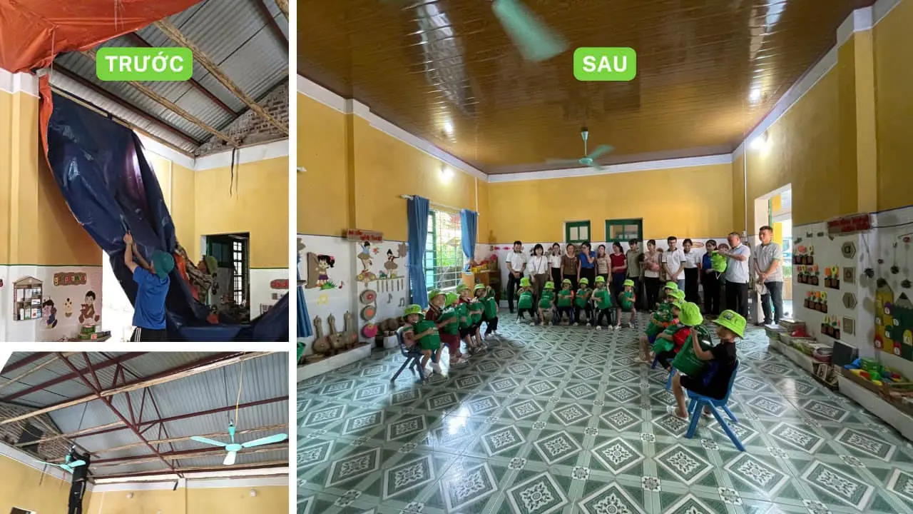 Tình trạng lớp học trước và sau khi được sửa chữa